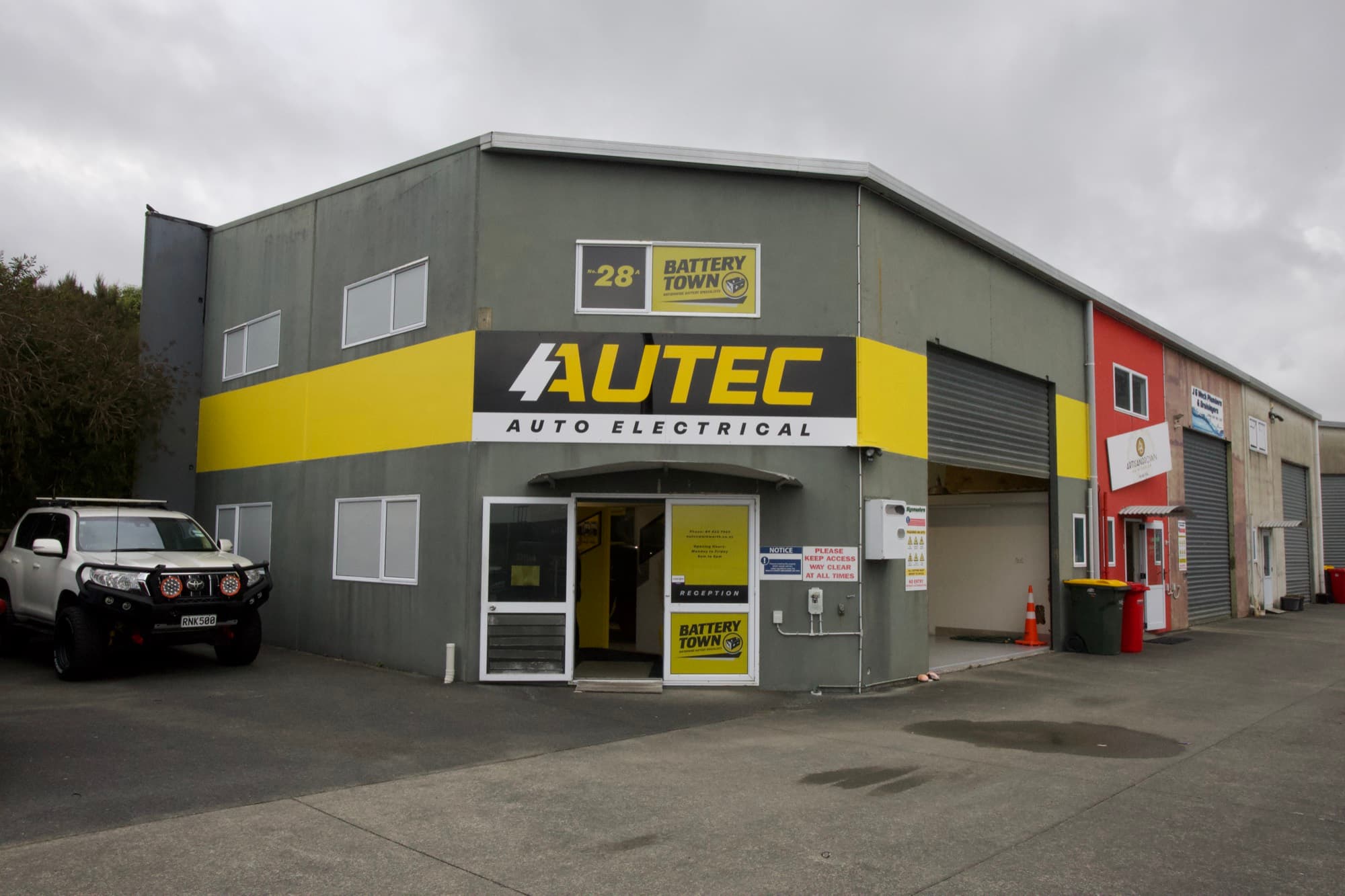 The Autec Auto Electrical workshop on Glenmore Drive, Warkworth