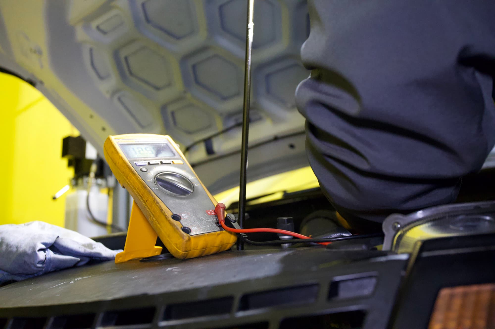 Battery testing equipment in use