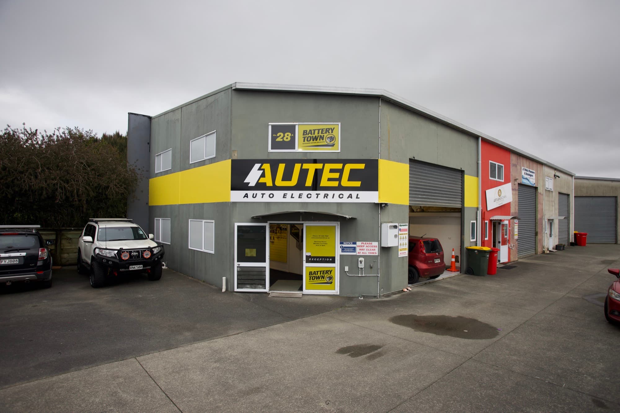 Exterior of the Autec workshop on Glenmore Drive